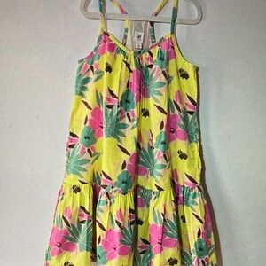 Kids Floral Sundress - Yellow Pink Green